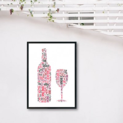 wine glass word art